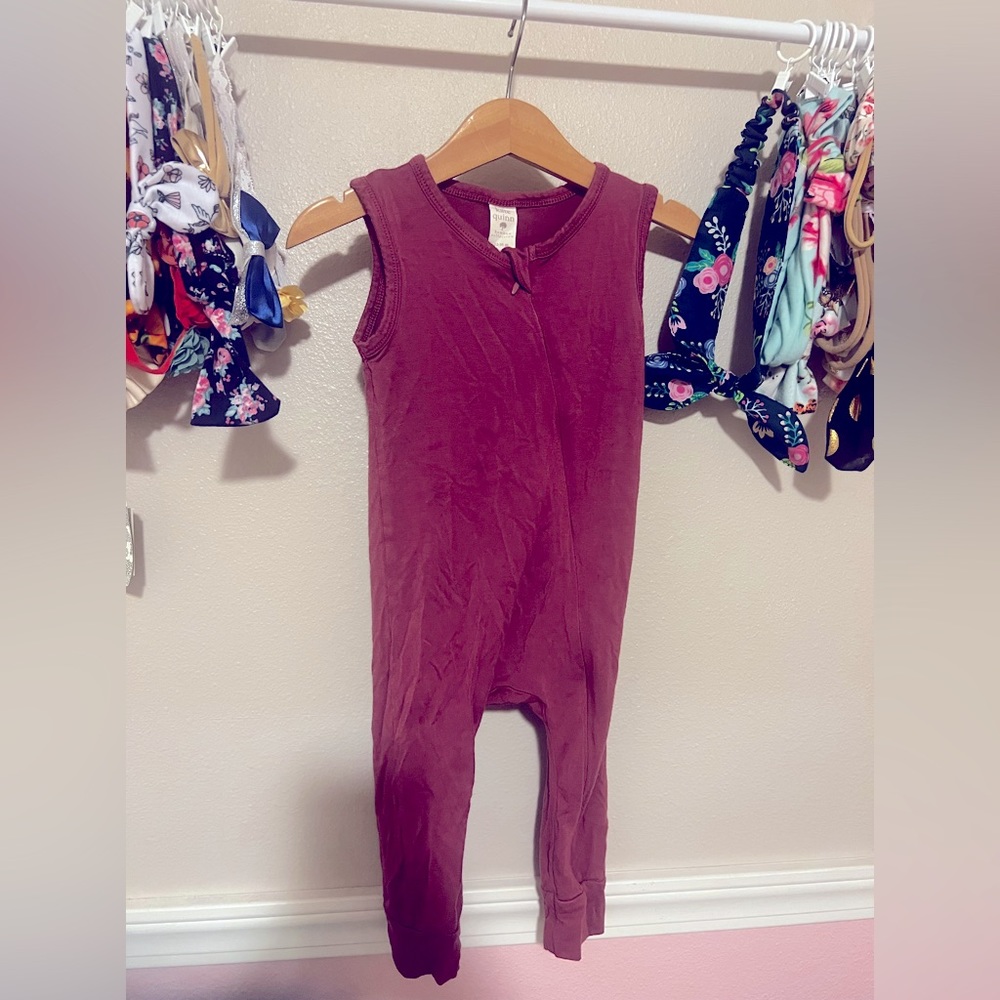 Kate Quinn bamboo collection raspberry color jumpsuit zip